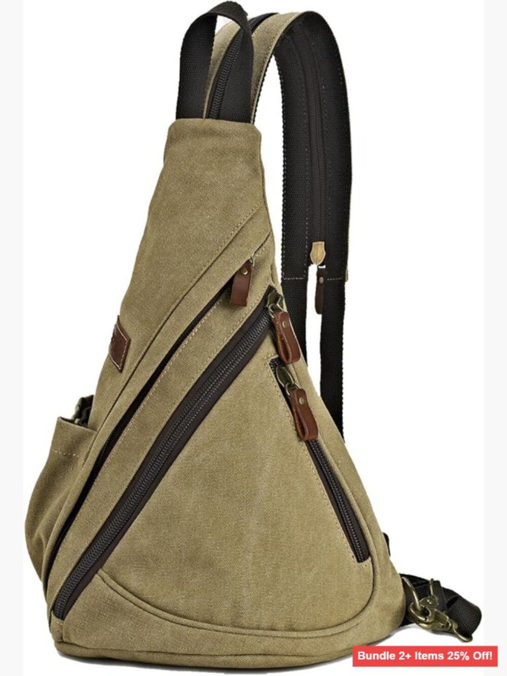 Canvas Sling Backpack Convertible Crossbody Daypack 18L Lightweight Travel